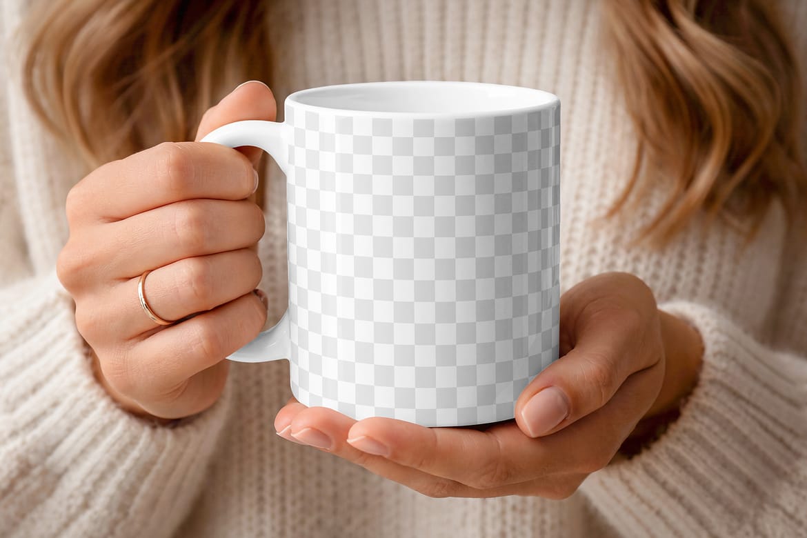 Hand Holding Mug Mockup