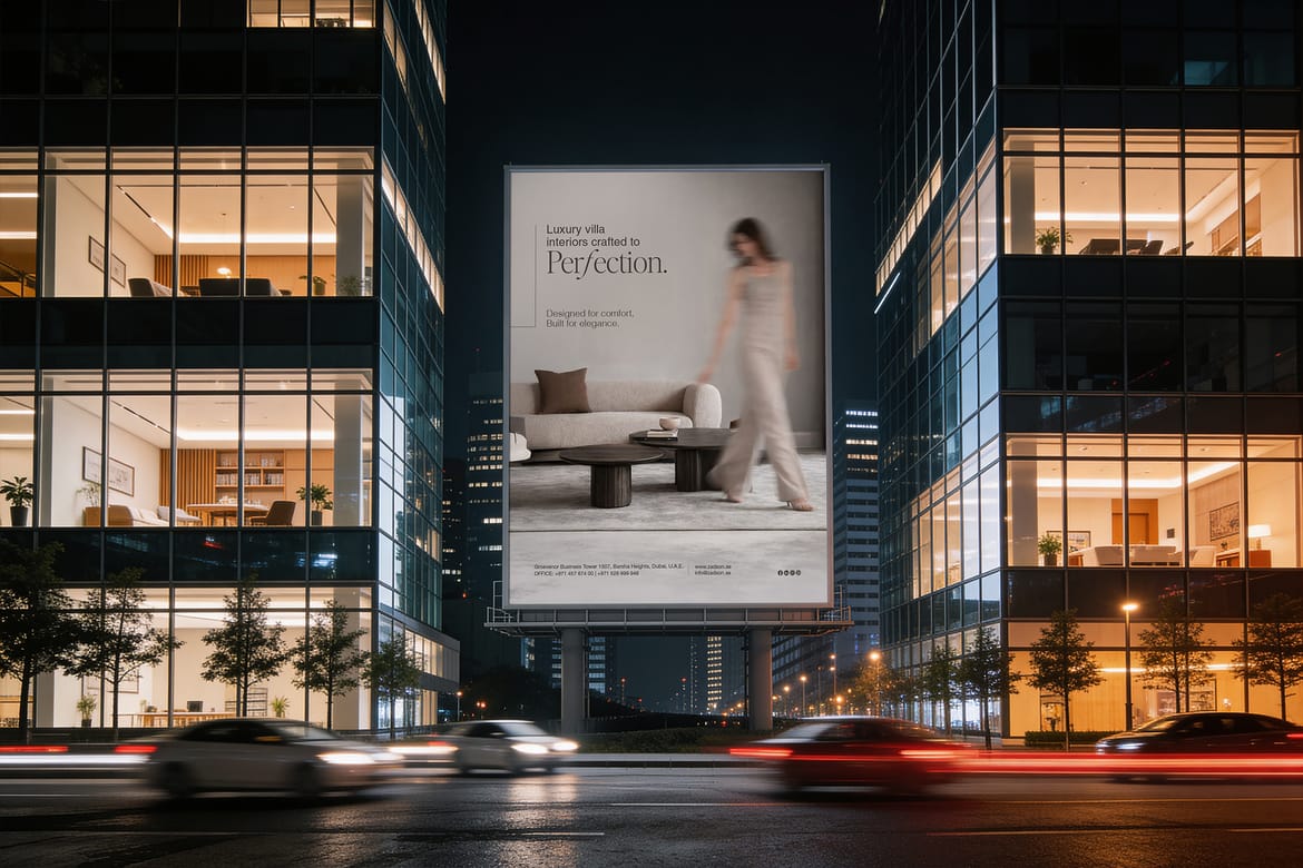 Night Advertising Billboard Mockups