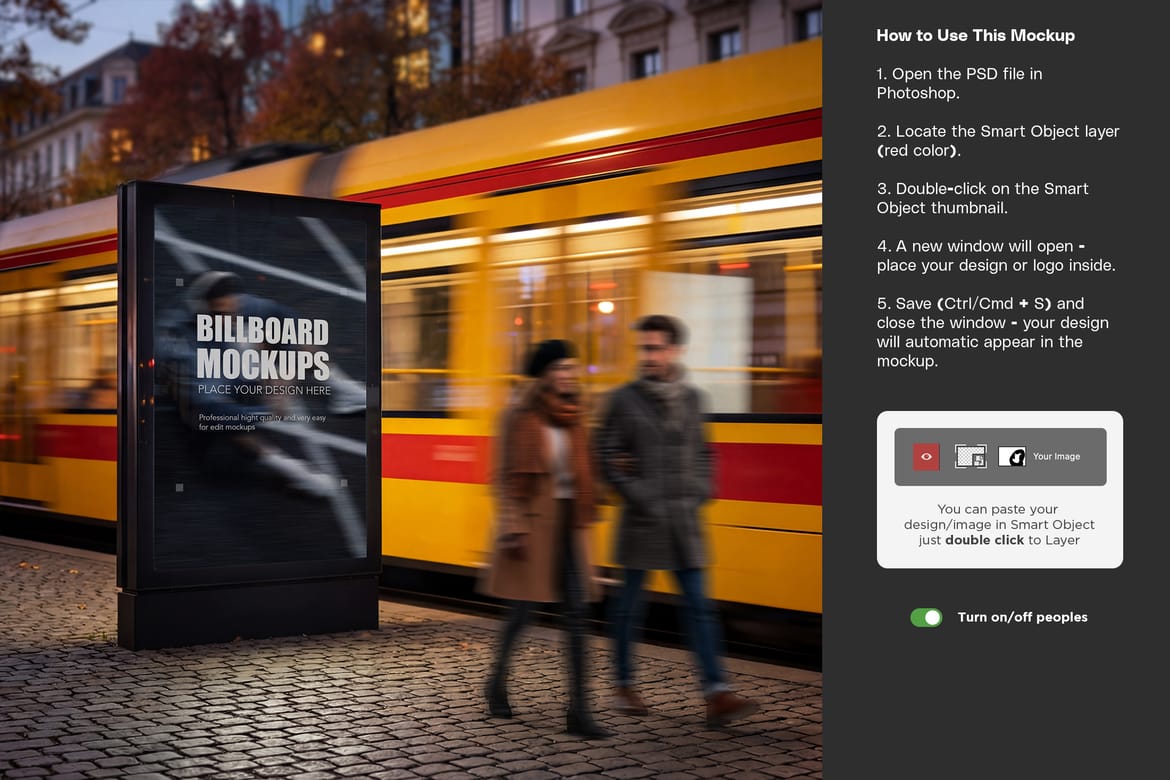Night Advertising Billboard Mockups
