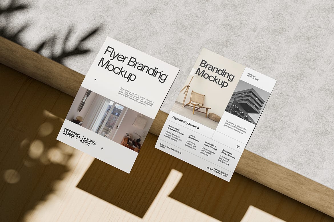 Realistic Flyer Branding Mockup 