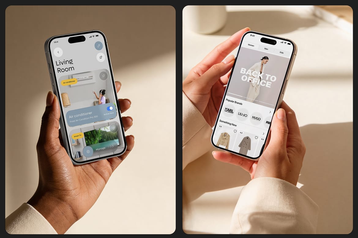 Hand Held Creamy Devices Mockups