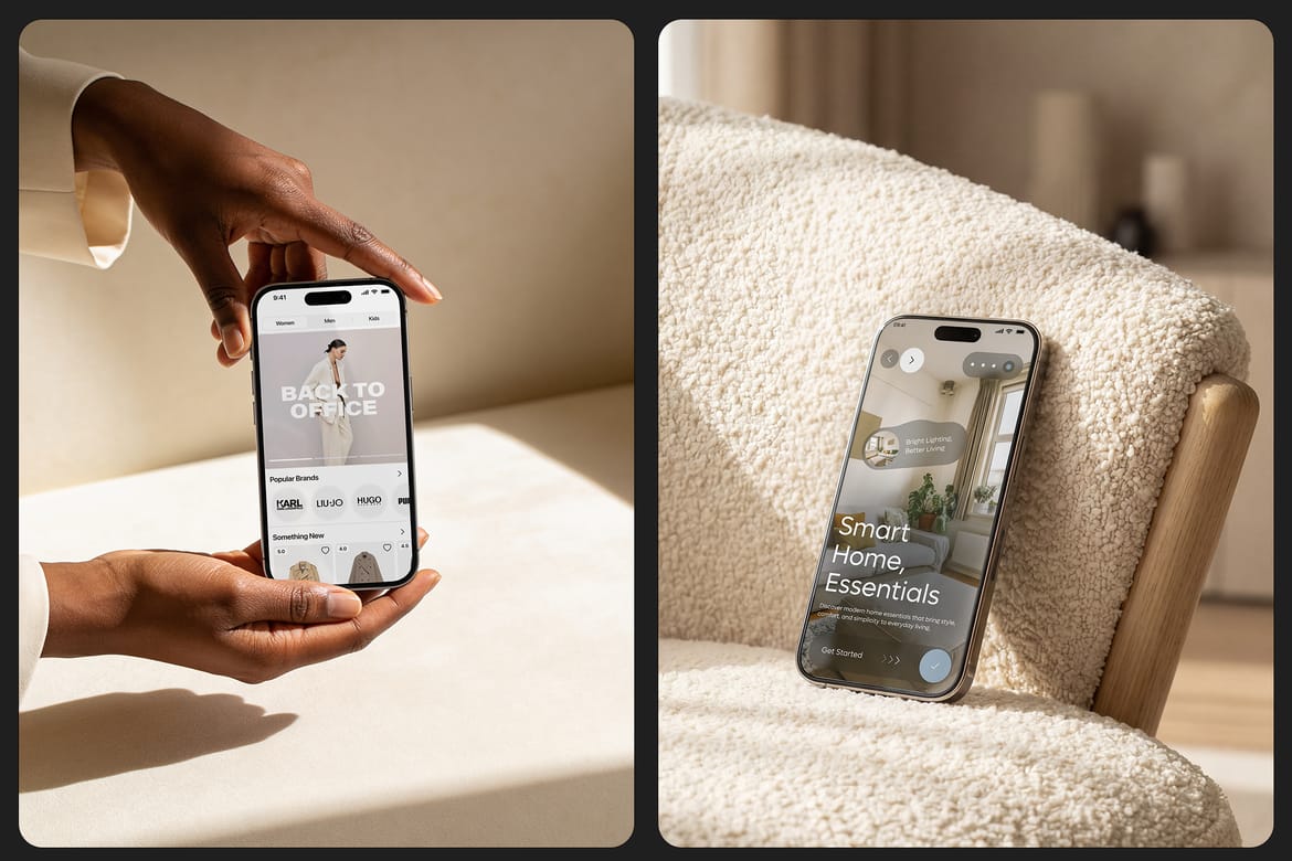 Hand Held Creamy Devices Mockups