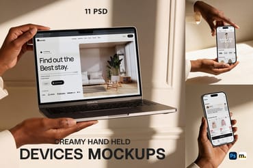 Hand Held Creamy Devices Mockups