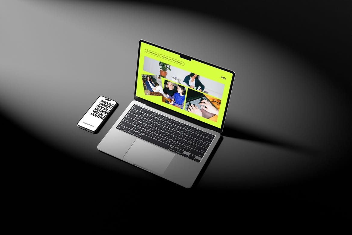 MacBook Pro Mockup Dark Scene