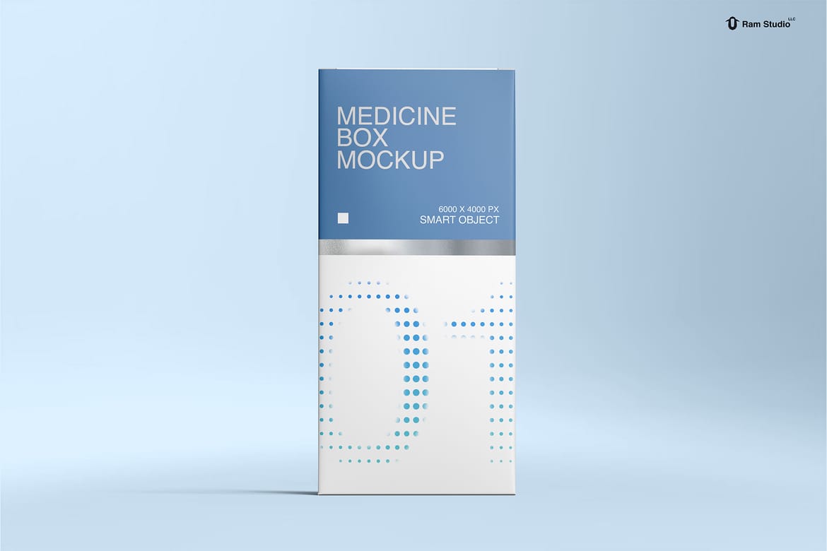 Standing Medicine Packaging Box Mockup