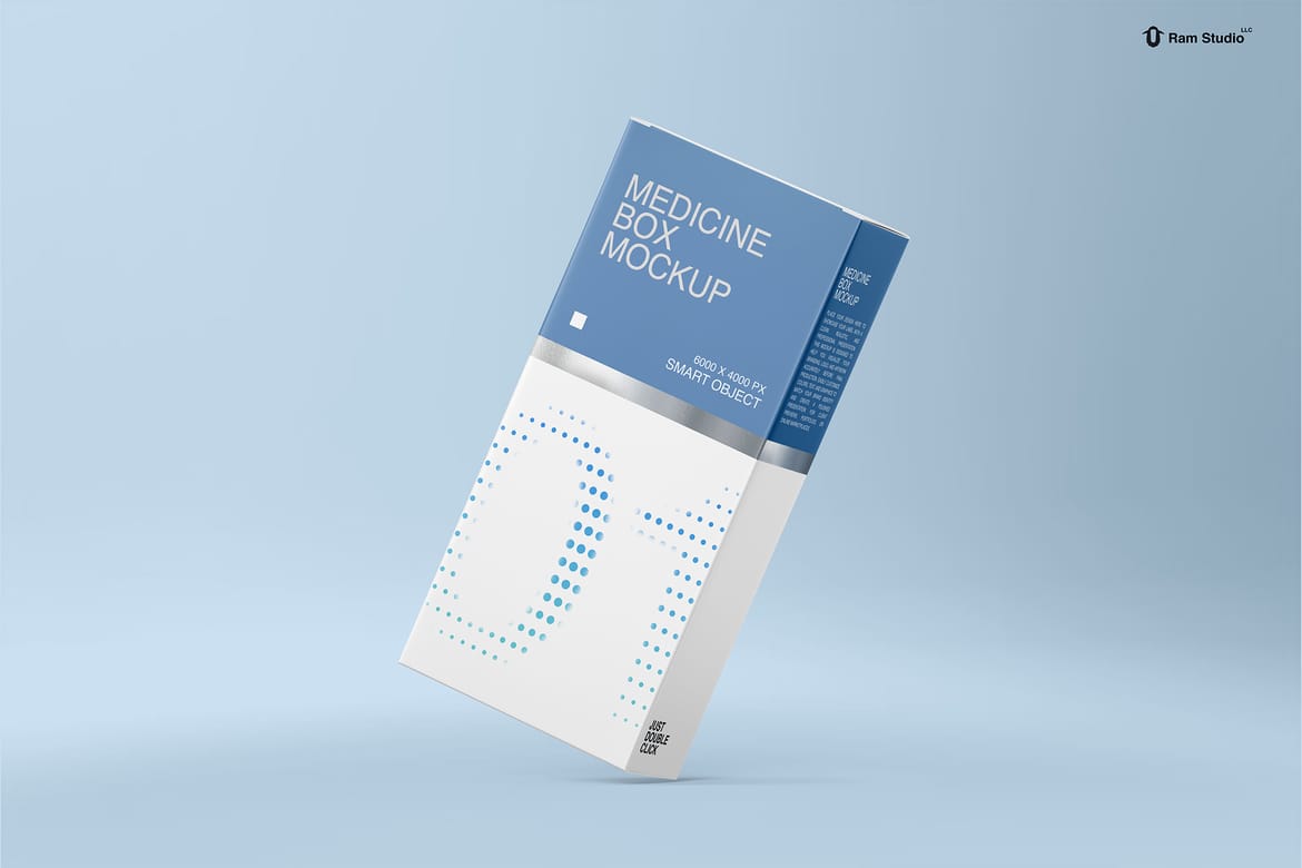 Standing Medicine Packaging Box Mockup