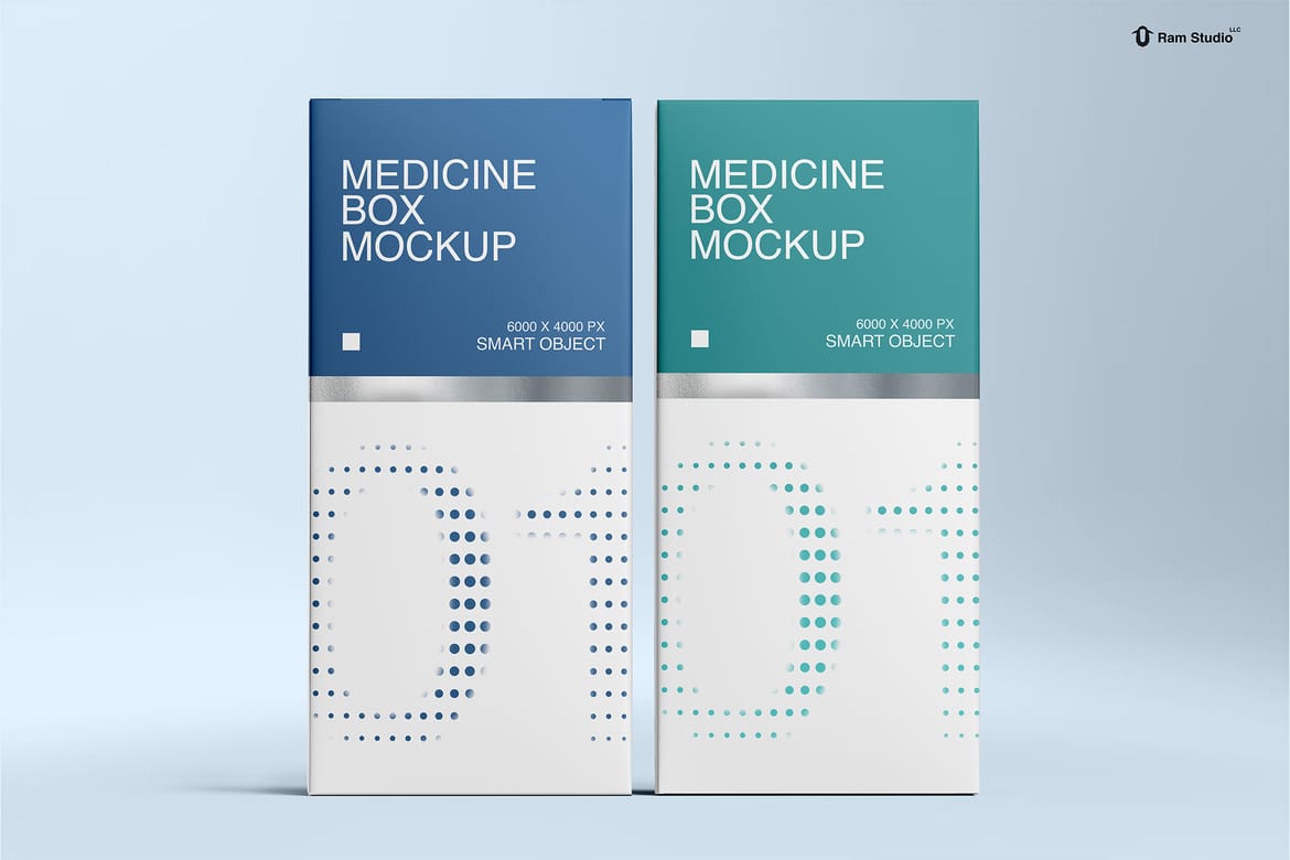 Standing Medicine Packaging Box Mockup