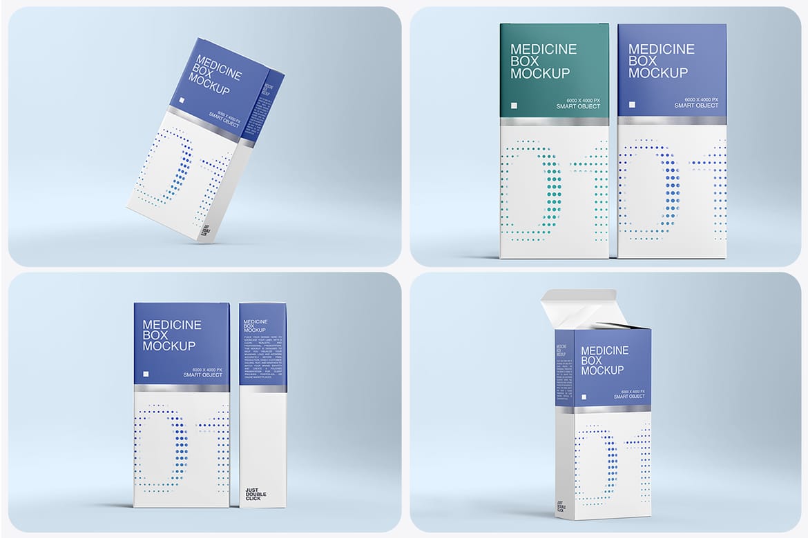 Standing Medicine Packaging Box Mockup