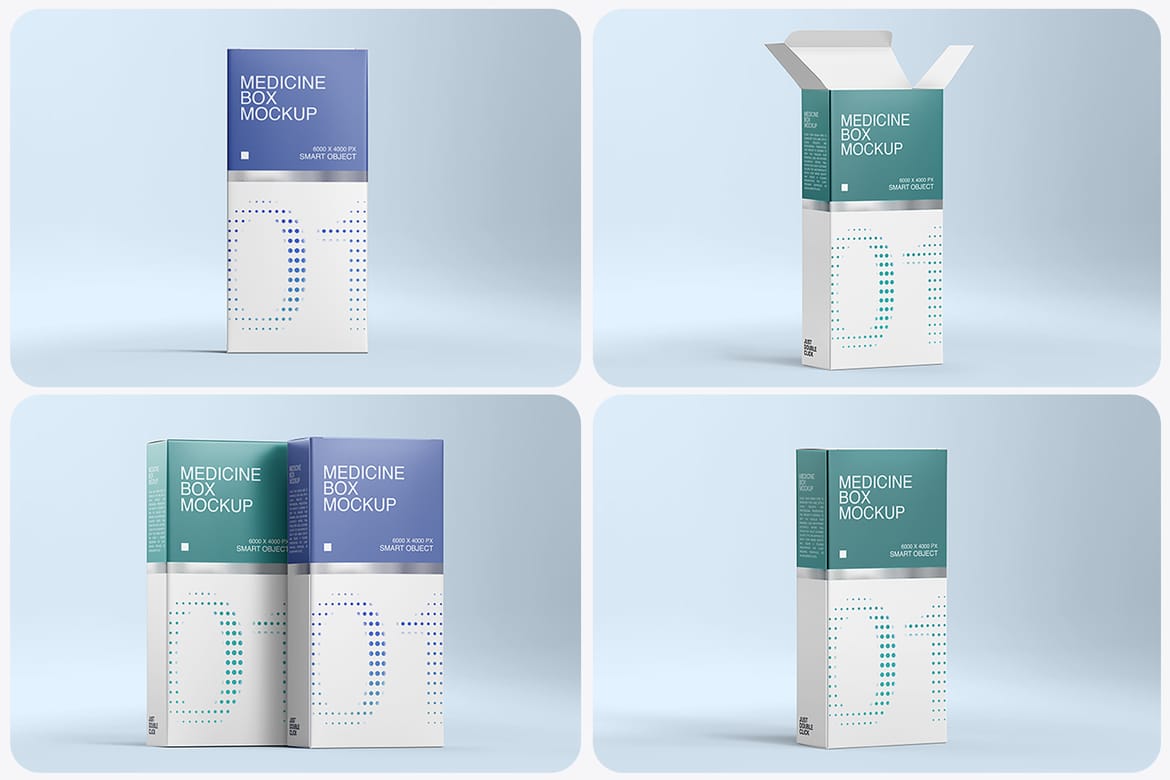 Standing Medicine Packaging Box Mockup