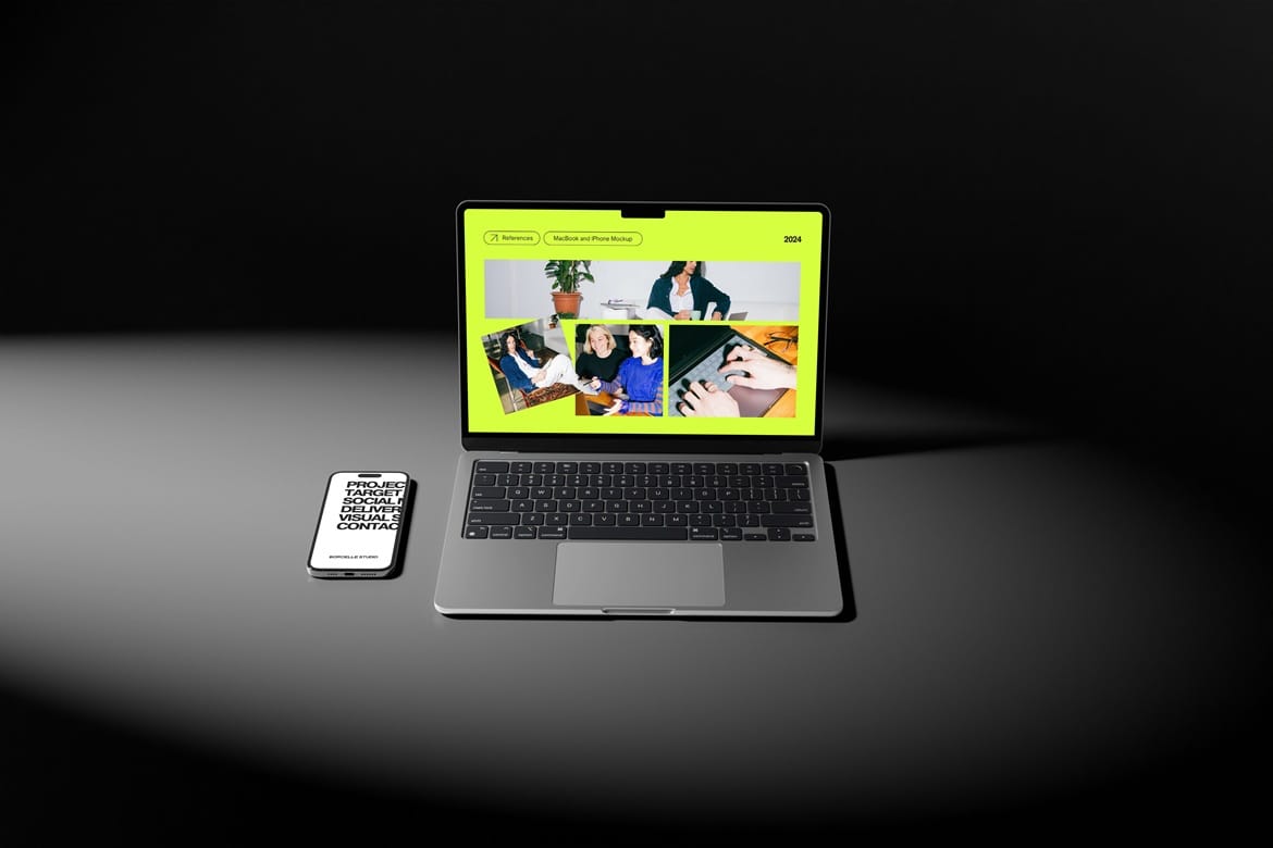 MacBook Pro Mockup Dark Scene