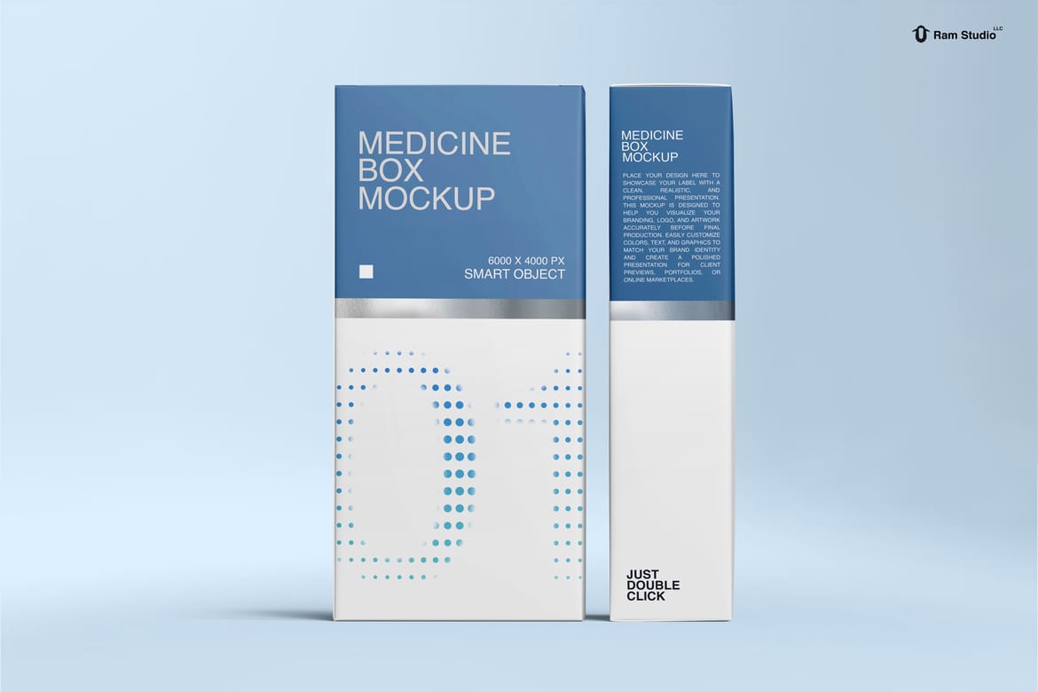 Standing Medicine Packaging Box Mockup