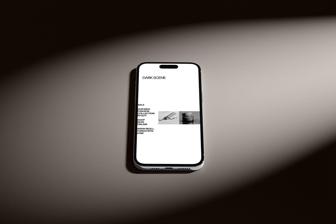 iPhone Mockup Dark Scene