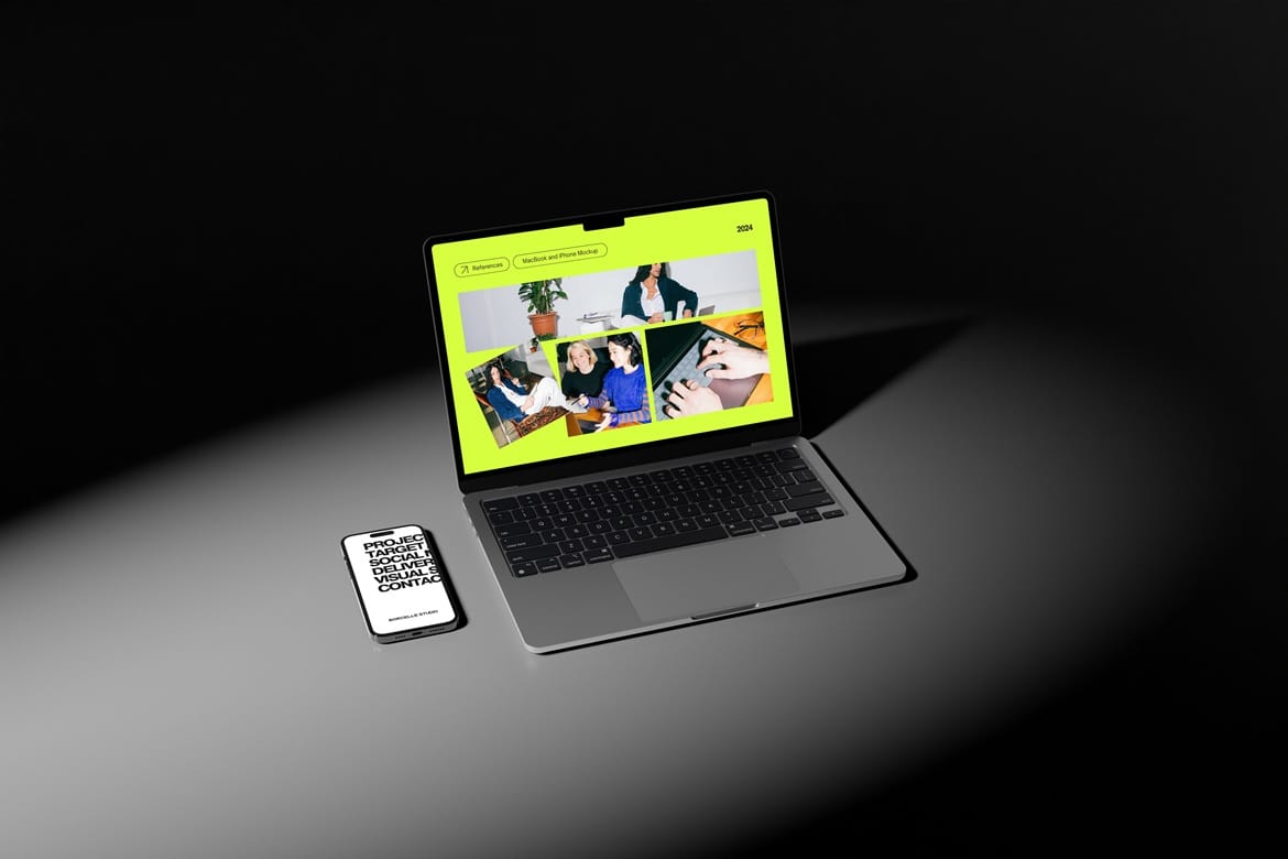 MacBook Pro Mockup Dark Scene