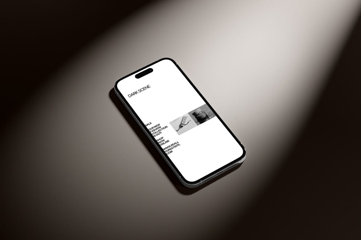 iPhone Mockup Dark Scene