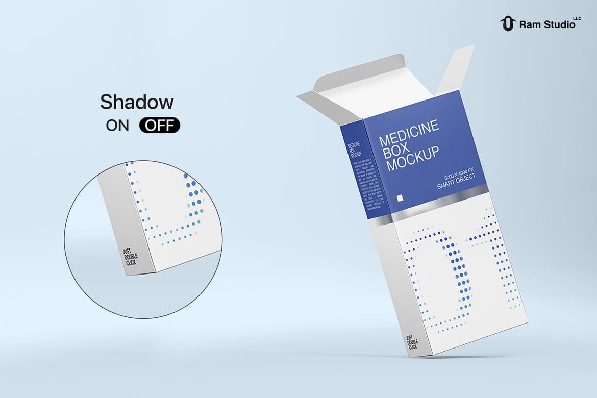 Standing Medicine Packaging Box Mockup