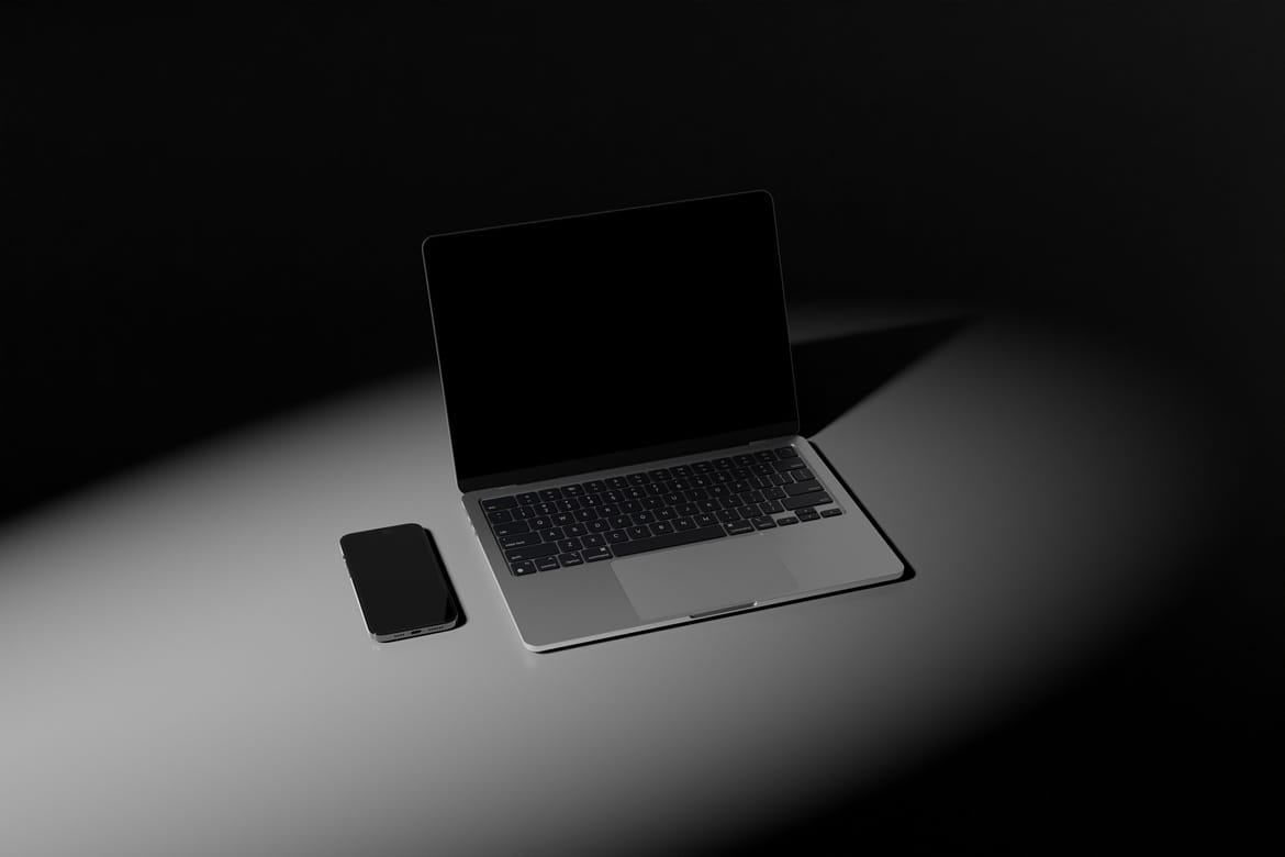 MacBook Pro Mockup Dark Scene