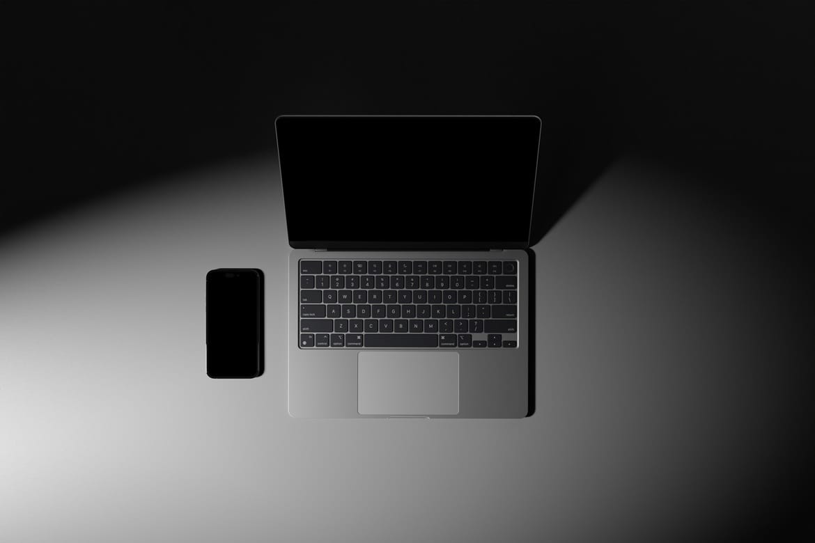 MacBook Pro Mockup Dark Scene