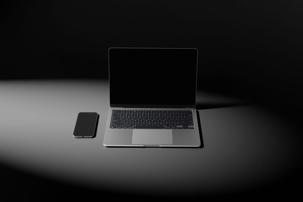 MacBook Pro Mockup Dark Scene
