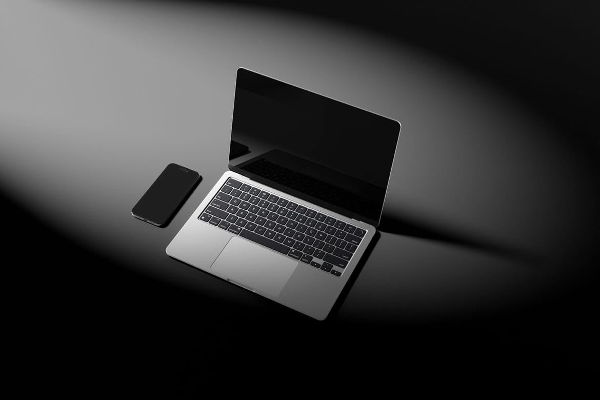 MacBook Pro Mockup Dark Scene