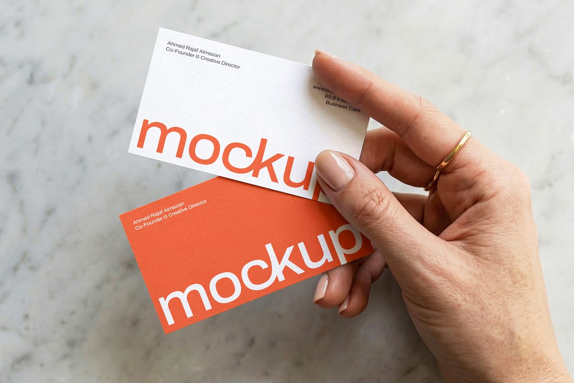Professional Business Card Mockup Bundle – Realistic Hands Holding Scenes
