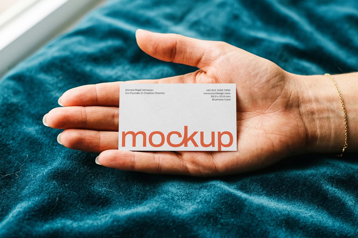 Professional Business Card Mockup Bundle – Realistic Hands Holding Scenes