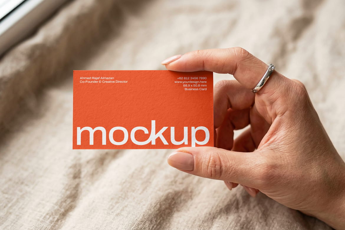 Professional Business Card Mockup Bundle – Realistic Hands Holding Scenes