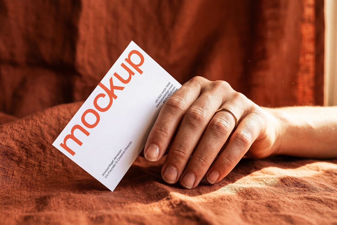 Professional Business Card Mockup Bundle – Realistic Hands Holding Scenes