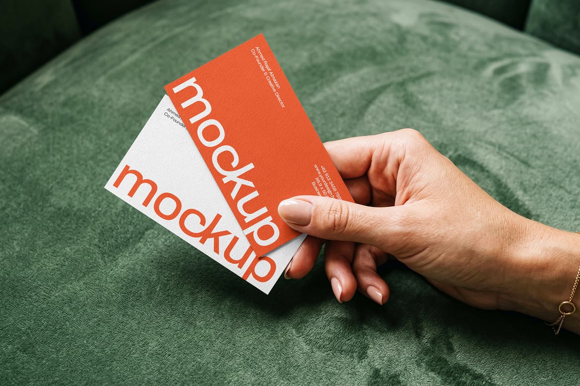 Professional Business Card Mockup Bundle – Realistic Hands Holding Scenes