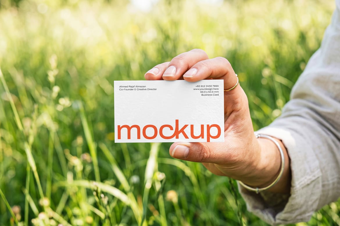 Professional Business Card Mockup Bundle – Realistic Hands Holding Scenes