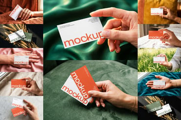 Professional Business Card Mockup Bundle – Realistic Hands Holding Scenes