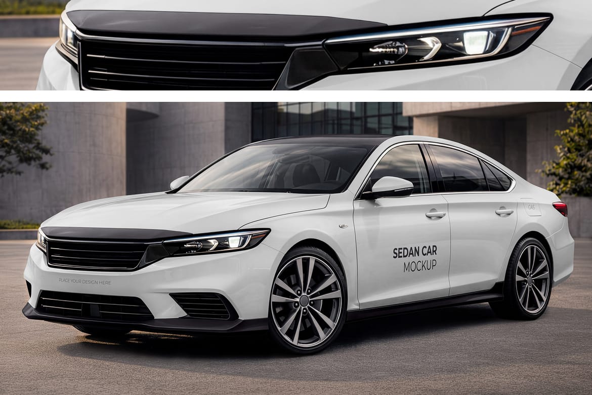 Sedan Car Mockup Set