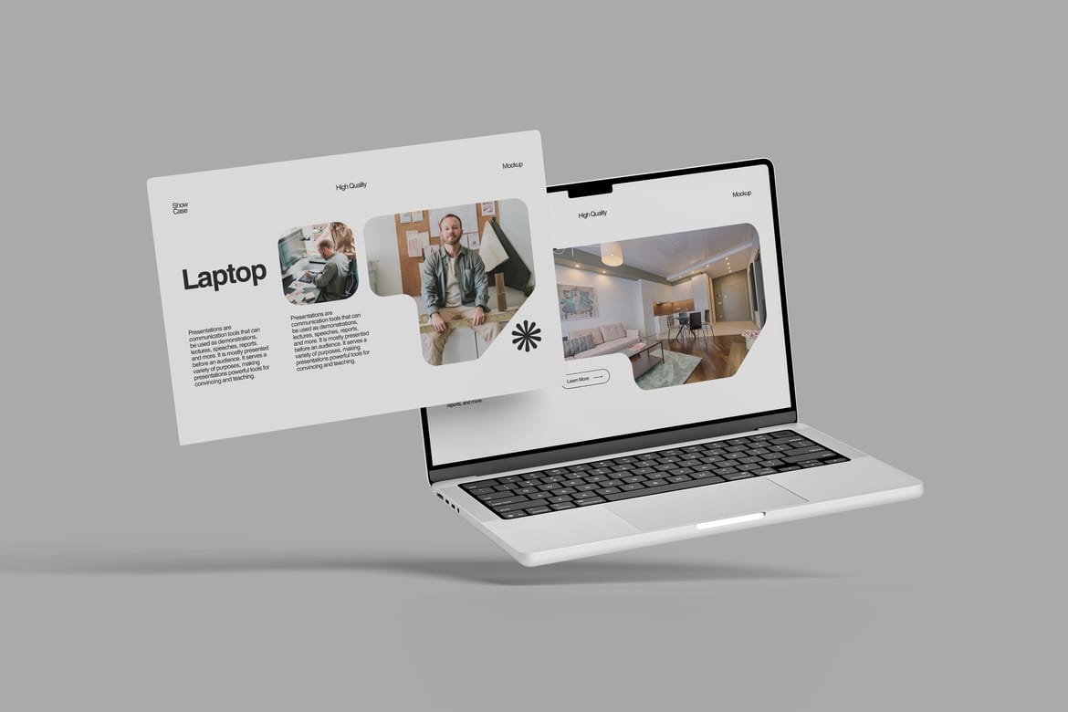 Laptop Screen & Website Mockup