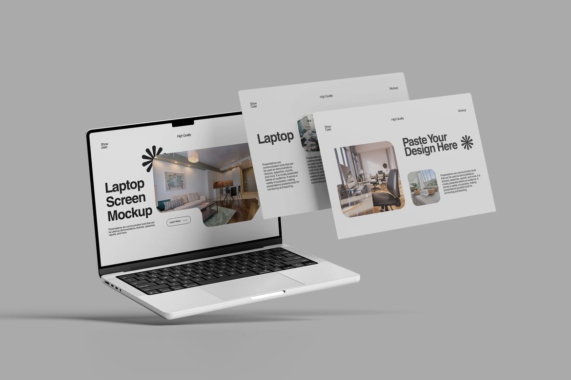 Laptop Screen & Website Mockup