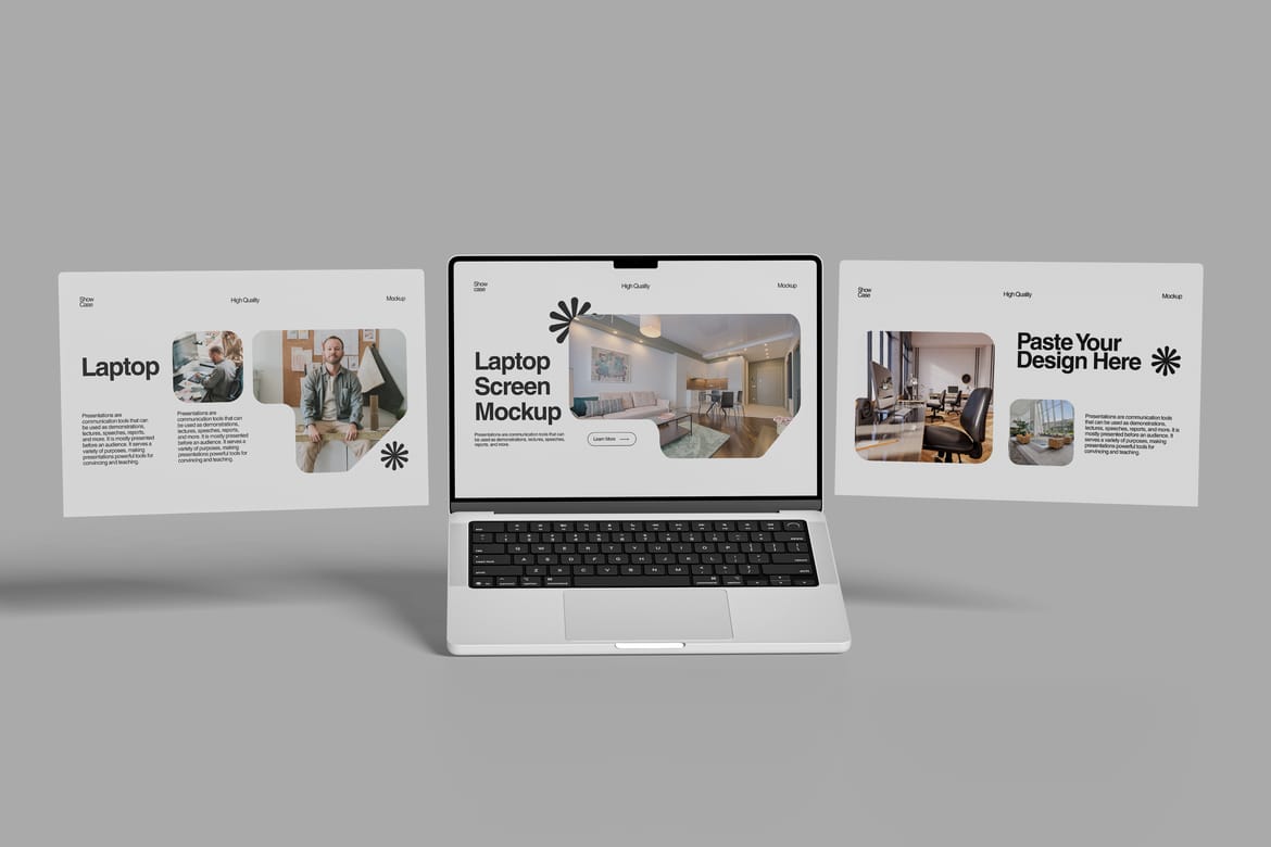 Laptop Screen & Website Mockup
