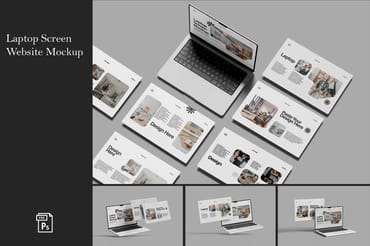 Laptop Screen & Website Mockup