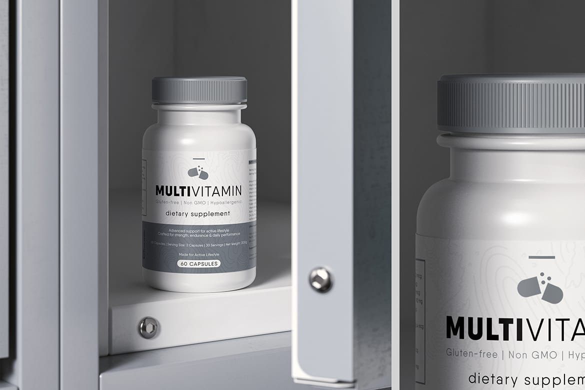 Fitness Supplement Bottle Mockup