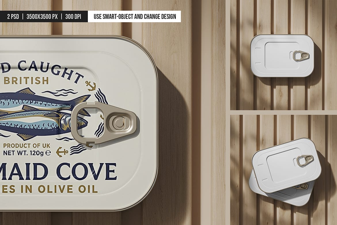 Metal Food Can with Ring Pull Mockup