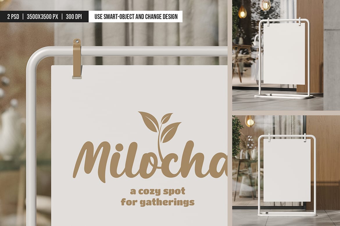 Outdoor Sign Stand Mockup