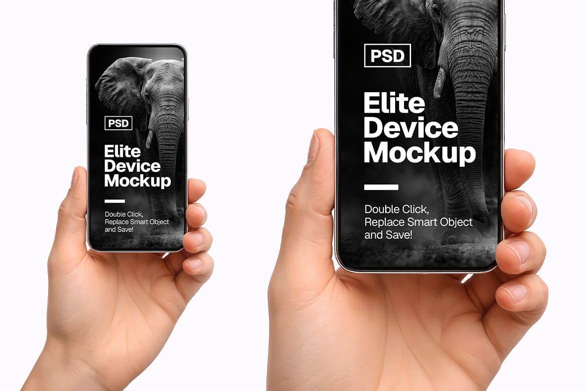 Hand-Held Product & Device Mockup Bundle – 12 PSD Scenes