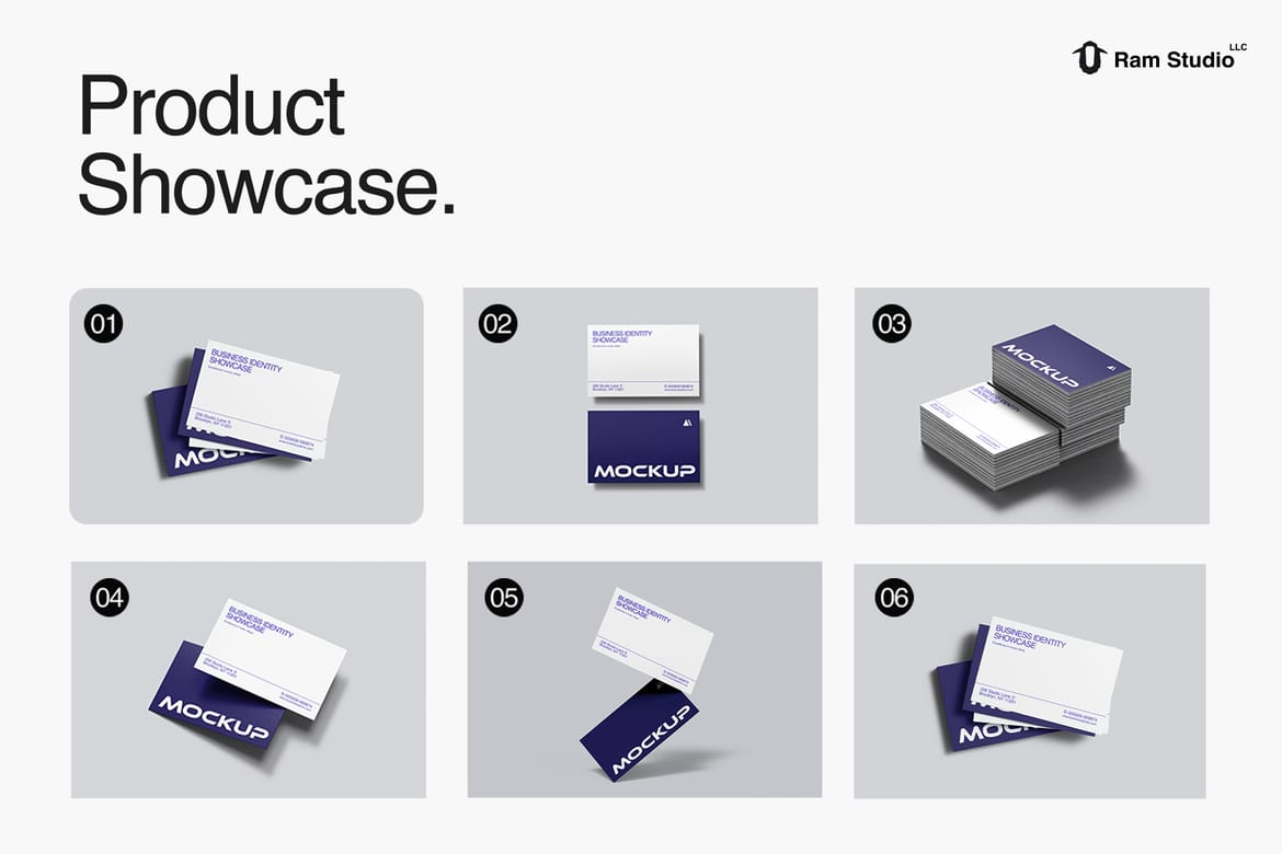 85x55mm Business Card Stack Mockup