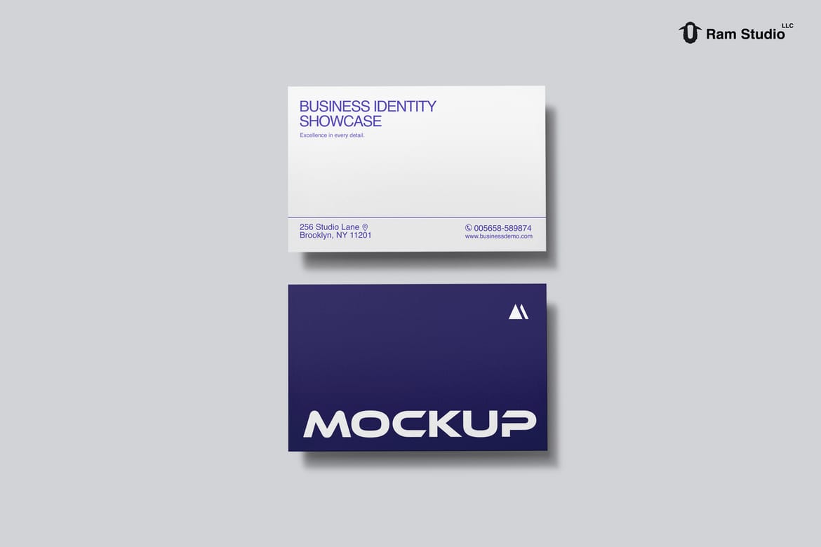 85x55mm Business Card Stack Mockup