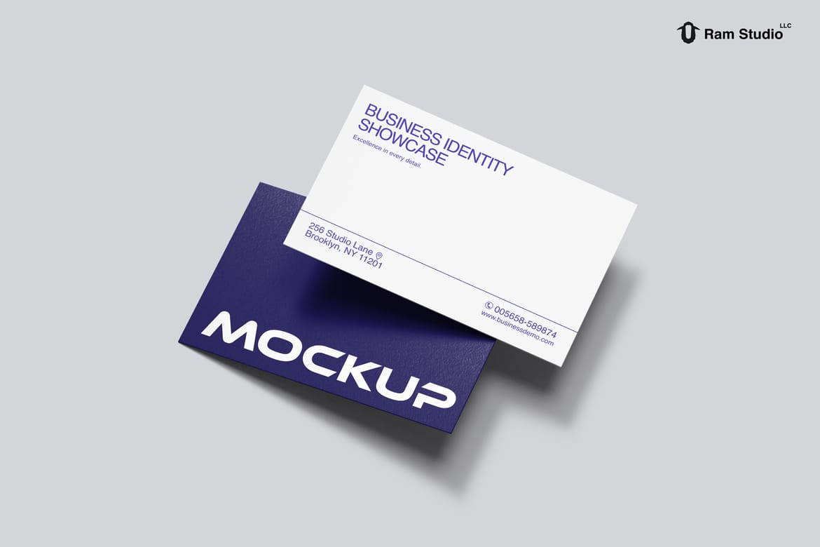 85x55mm Business Card Stack Mockup
