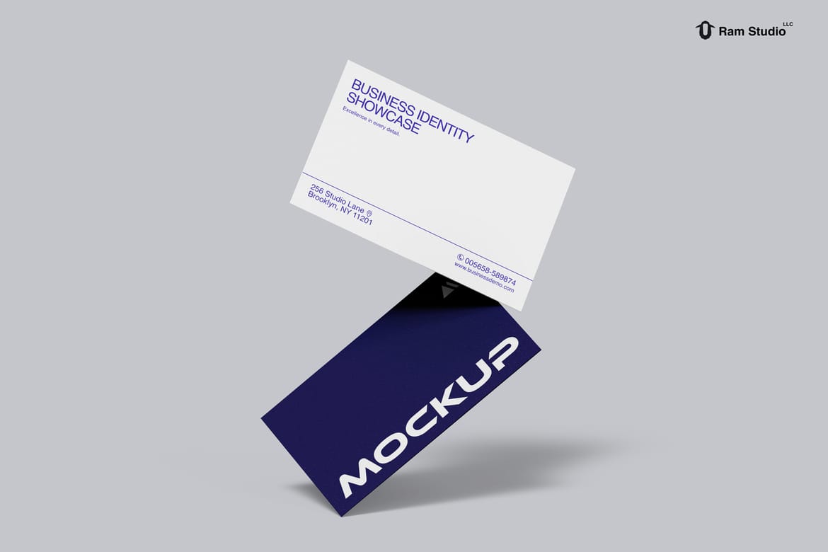 85x55mm Business Card Stack Mockup