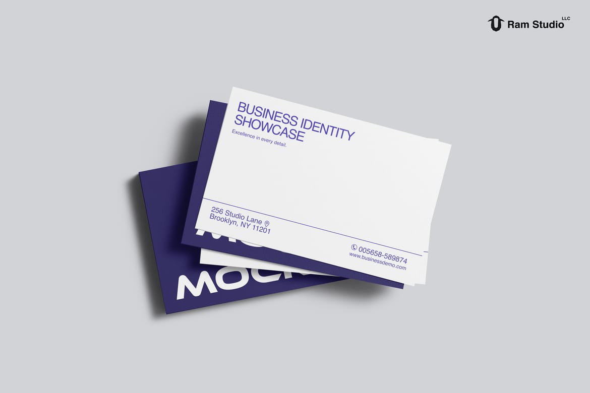 85x55mm Business Card Stack Mockup
