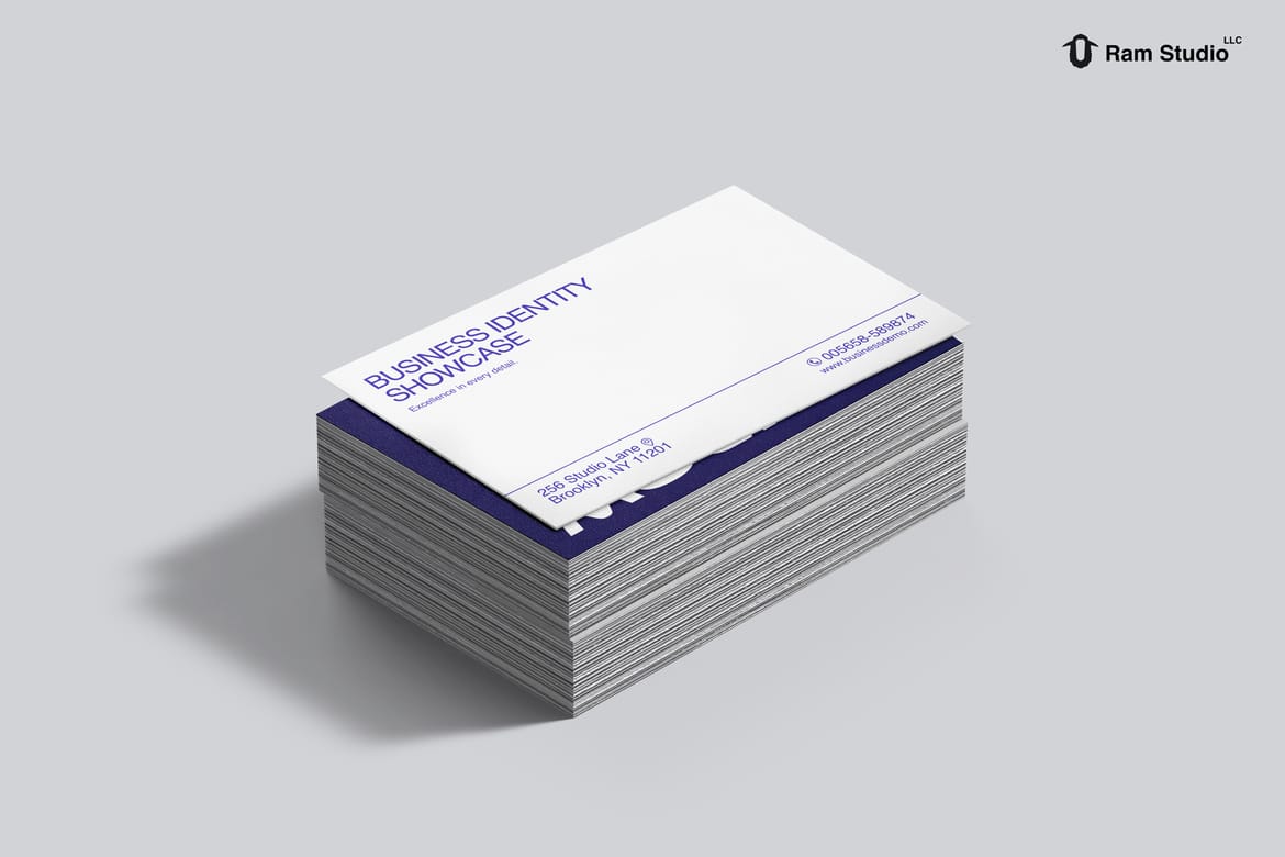 85x55mm Business Card Stack Mockup
