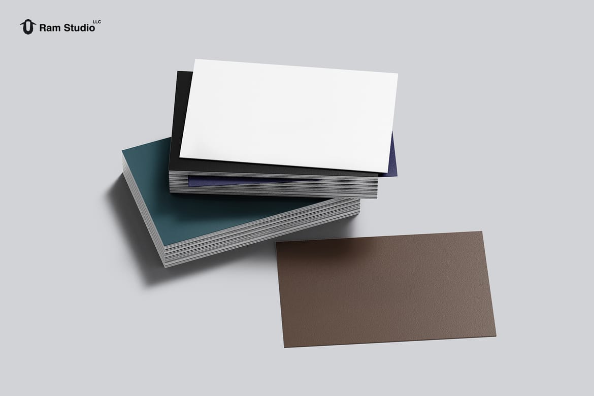 85x55mm Business Card Stack Mockup
