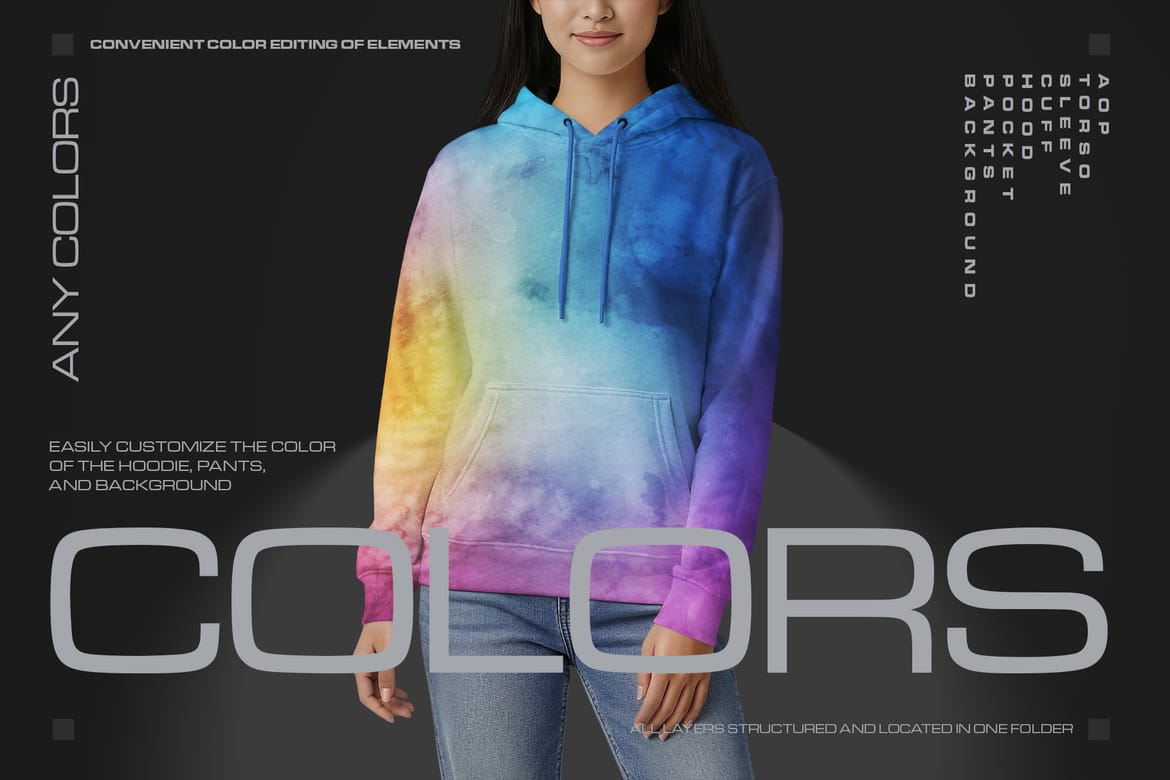 Women Hoodie Mockup Set Asian Model Studio. Generated Ai