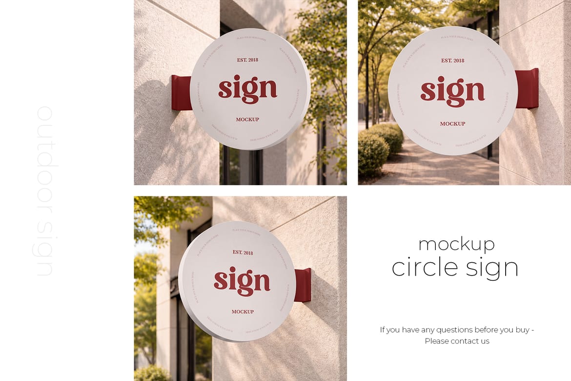 Circle Sign Mockup Set