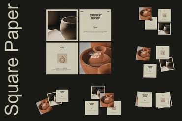Square Paper Mockup