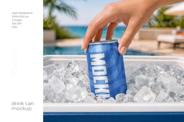 Energy Drink Can Mockup Set